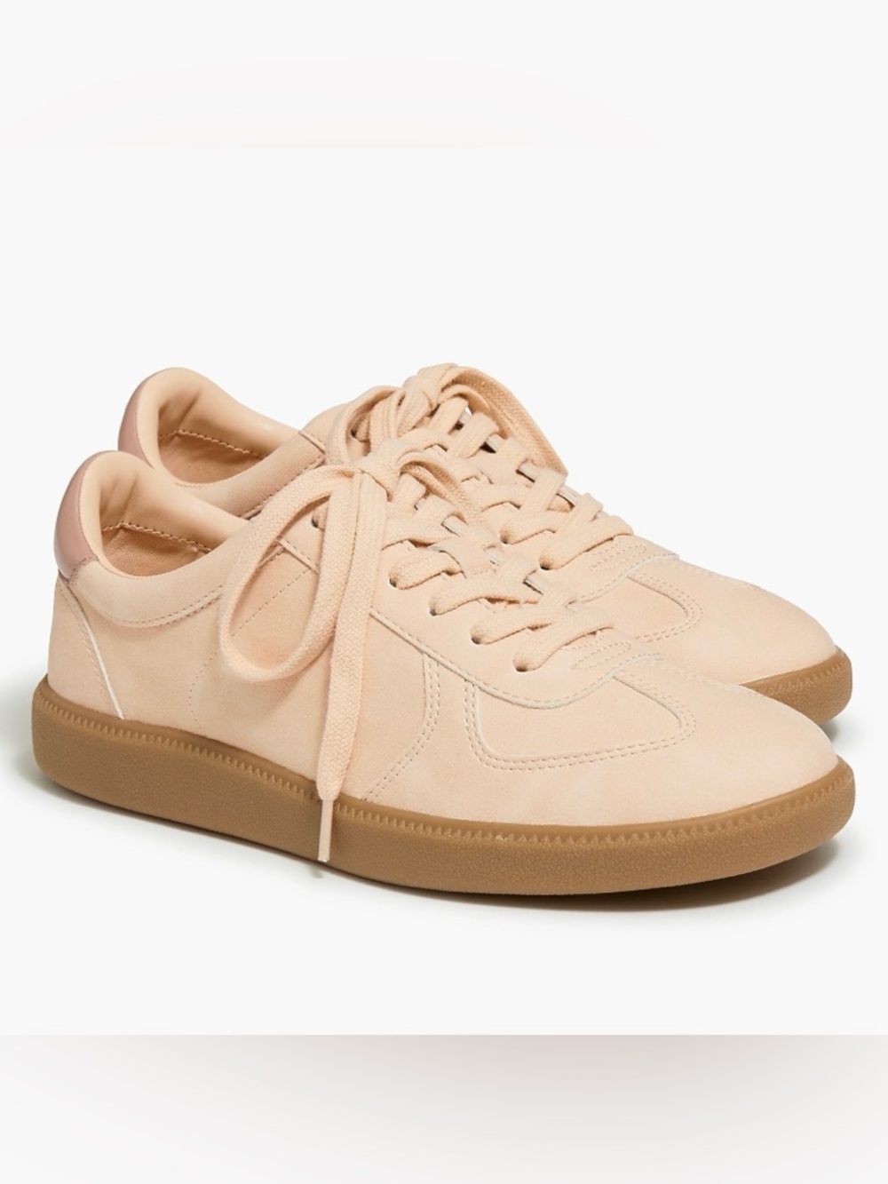J. CREW City Tour Sneakers Lace-Up Suede/Leather Sunwashed Coral Gum Sole